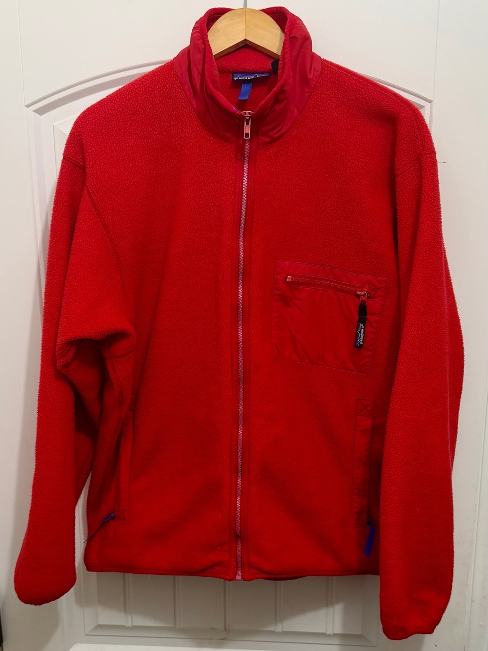 VTG Patagonia Men’s Red Retro X Deep Pile Fleece, Large, FullZip Made in USA 90s